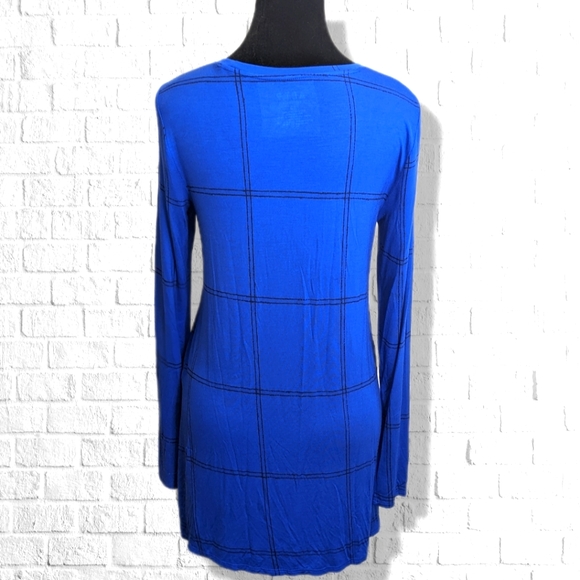 Apt. 9 Women's XS Royal Blue Long Sleeve High Low Tunic Top Stretchy T10 - Picture 2 of 5